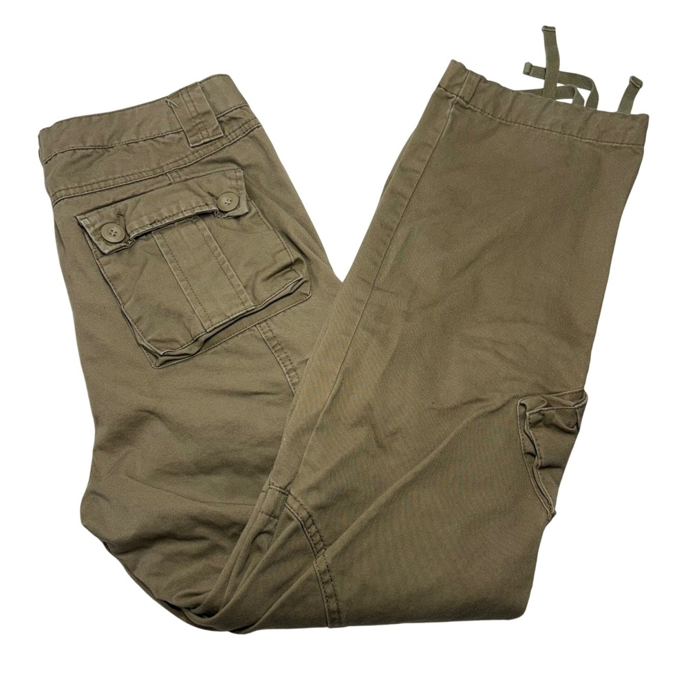 Matchstick Cargo Pants Mens 34 Khaki Multi Pocket Tactical Utility Workwear Y2K